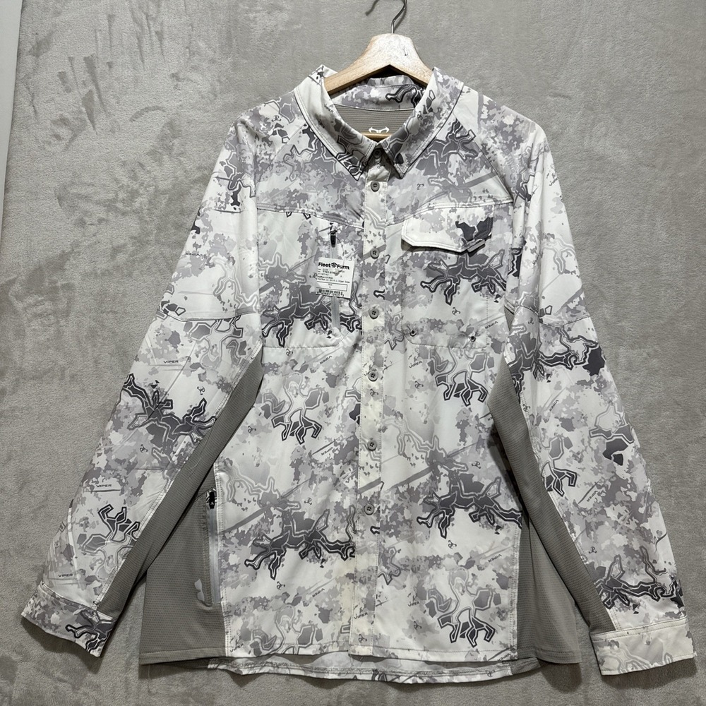 TrueTimber Camo FinalRun Long Sleeve Shirt Men's L Viper Snow Stretch Zip Pocket